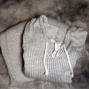 Gray Striped caution to the wind Hoodie and Pants Set
